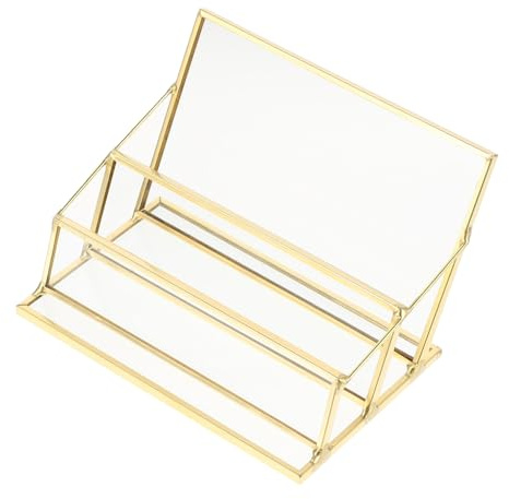 Alipis Boîte à Cartes de Visite Transparente Métal et Verre Support Bureau Organisé Capacité Étendue pour Rangement Professionnel