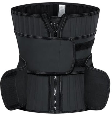 IOEUIWP Faja Moldeadora de Cintura látex con 25 Huesos Acero y 2 Correas extraíbles Cremallera Gancho for modelar el Abdomen(M)