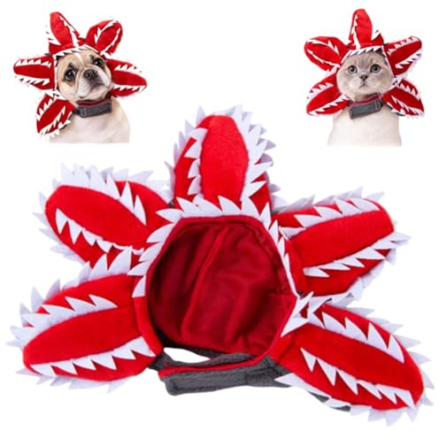 Cappello per animali domestici Demogorgon, accessori per oggetti cosplay Demogorgon, fascia regolabile per cani gatto fiore spaventoso per cani gatto