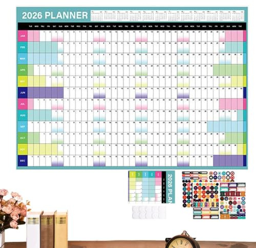Calendrier mural mensuel Grand Sticker Vertical, Déco Maison, Anniversaire,