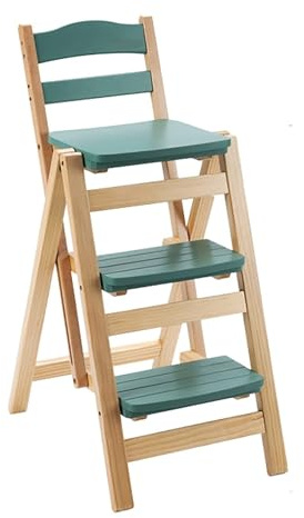 Escabeau pliable en bois massif robuste, chaise portable à 3 marches, échelle d'accès multifonctionnelle pour cuisine, bibliothèque, maison et bureau