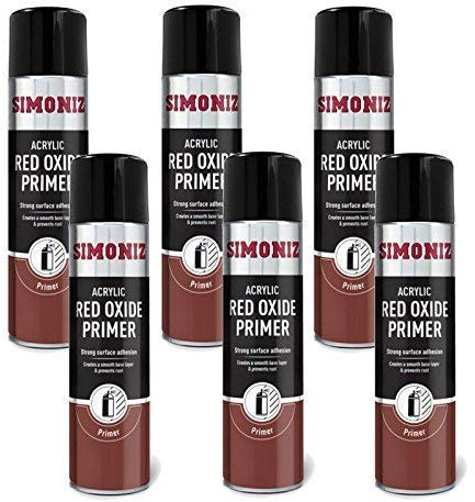 SIMONIZ Spray Paint Aerosol 500ml Red Oxide Primer x6