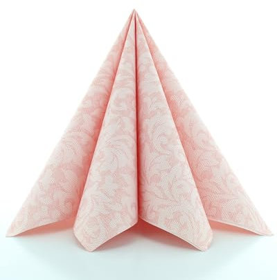 Sovie Horeca Linclass Airlaid Servietten Mika Aprikot 50 Stück - Einmalservietten 40 x 40 cm - Reißfest & Saugstark - Für Hochzeit, Geburtstag, Party
