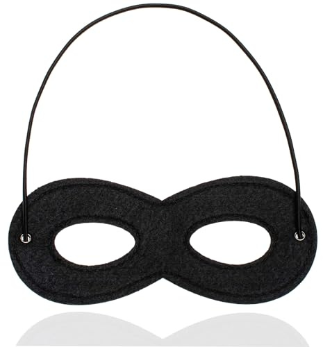 TK Gruppe Timo Klingler 5 x Bandit ögonmask svart, inbrottsmask för barn och vuxna på karneval och karneval