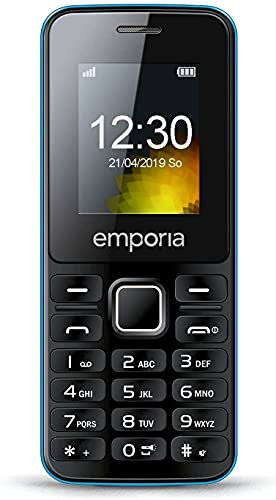 Emporia MD212 - Telefono Cellulare per Anziani, Volume alto, Dual Sim, Display 1.8 a colori, Bluetooth HSP, Fotocamera, Bluetooth, Black/Blue (Italia)