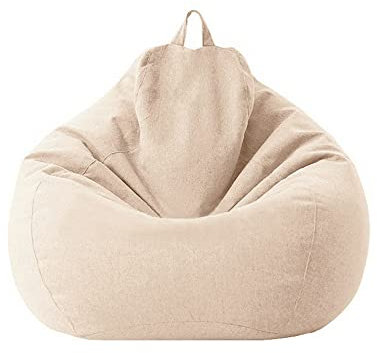Highdi Bean Bag No Filler, Gaming Beanbag Chair Cover for Kids Adult Without Filling Highback Comfortable Soft Lazy Sofa Beanbag Toy Storage Bean Bag Seat (80X90CM,Corduroy beige)