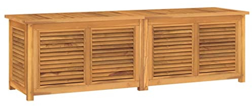 vidaXL Garden Storage Box, Outdoor Storage Box for Garden Patio, Blanket Box Terrace with Bag, Tool Chest Cushion Shed, Retro Style, Solid Wood Teak