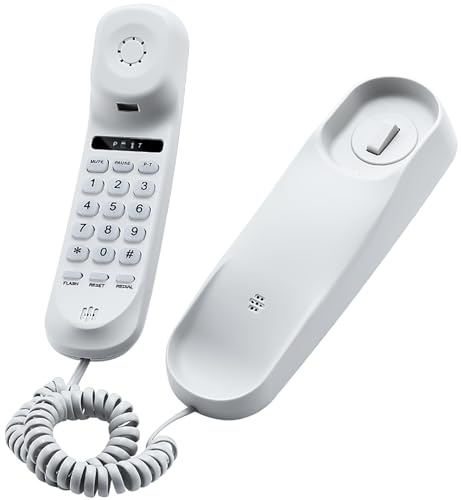 Corded Phone for Home, Durable landline Phone with Large Buttons for Seniors, Versatile Mini Phone for The Home, Office, and More(White)