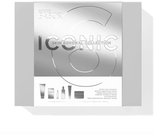 DOCTOR BABOR ICONIC Set, mit 6 High-Performance Produkten, für ein erneuertes Hautbild, mit Creme, Reinigung, Ampullen, Serum, Gesichtswasser und Augencreme, 6 Teile