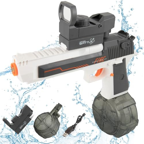 KADAYAYA Elektrisch Wasserpistolenspielzeug für Kinder 4 5 6 Jahre, Automatische Wasserspritze, Wasserspritzpistole Spielzeug Geschenke für Kinder Jungen Mädchen (Schwarz)