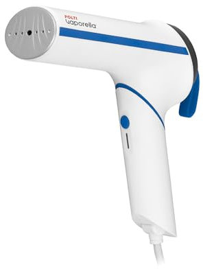 Polti Vaporella Vertical Styler GSM50B, Ferro da Stiro Verticale Portatile con Manico Pieghevole, Potenza 800 W, Riscaldamento in 30 Sec, Bianco e Blu