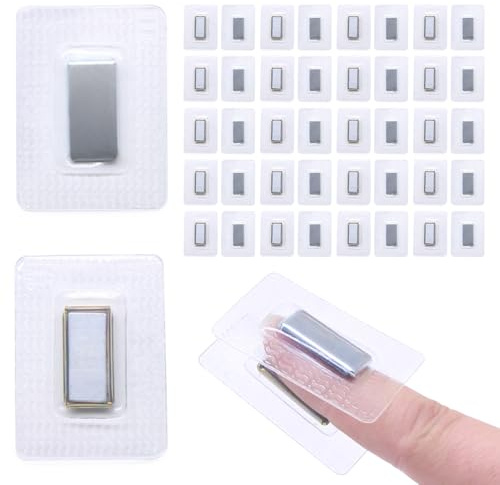 Jamsinmu Imanes ocultos para coser Botones magnéticos invisibles Coser en PVC cierre magnético para coser en tela, cortina, ropa bolsos Plata-F1520