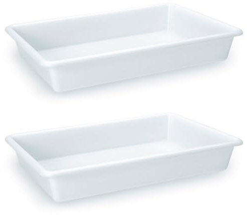 AC - Pack de 2 Bandejas Frigorificas - Capaciadad de 13 L - Fabricado en Plástico - Apto para Microondas y Congelador - 8,5 x 40,5 x 54,5 cm - Color Blanco