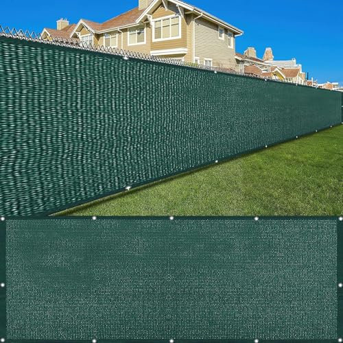 LIUNADM Brise Vue, Pare-Vue 95 x 920 cm Résistant Aux Intempéries, Vent, Privacy Brise Vue Pare-Vue, Clôture de Jardin Facile à Installer, sur Mesure pour Terrasse Jardin Balcon, Vert Foncé