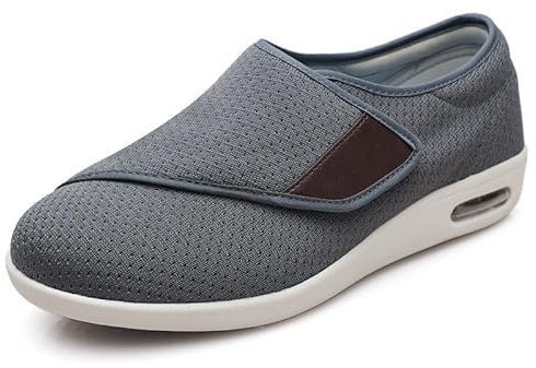 JTNZDAW Zapatos Ortopédicos Unisex, Ancho Especial, para Pies Hinchados, Juanetes y Diabéticos(Gray,39 EU)
