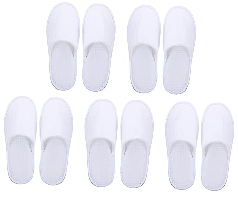 BESPORTBLE Cotton Waffle Travel Slippers for Men and Women Lightweight Spa Hotel Slippers Suitable for Home Parties and Travel Random Style