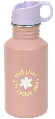 LÄSSIG Gourde en acier inoxydable sans BPA 500 ml Enfants Crèche Maternelle Étanche avec bouchon sport/Bottle Stainless Steel Pattern Party rose/lilac