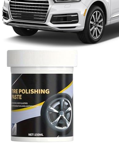 Brillo para Neumáticos de Coches, Cera Para Neumáticos, Pasta 150 ml (5 oz) Limpia Protege Efecto Negro Hidratante Brillante Para Camión Autocaravana Vehículos Limpieza Aspecto Renovado