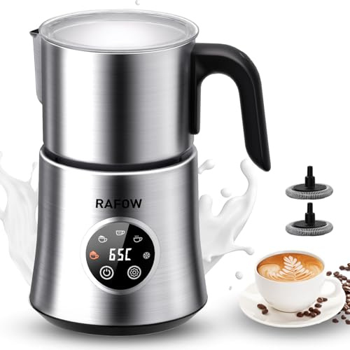 Milchaufschäumer Elektrisch 5 in 1 - Automatische Milchschäumer 500ml Großes Fassungsvermögen Milch Dampfer Spülmaschinenfest für Heißer Kalter Milchschaum Heiße Schokolade Latte Cappuccino
