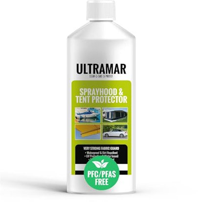 Ultramar - Sprayhood & Tent Protector - Imperméabilisant pour Tente, Bimini pour Bateau, Store Banne, Toit Convertible - Spray d'imprégnation - Imprégnateur (1L)