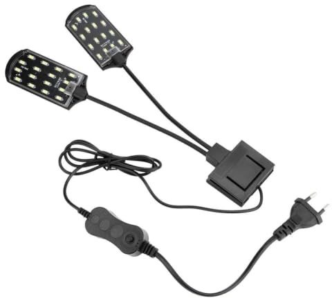 Lámpara LED para Acuario, 15W, Iluminación con Clip para Plantas Acuáticas, Luz de Crecimiento para Peceras