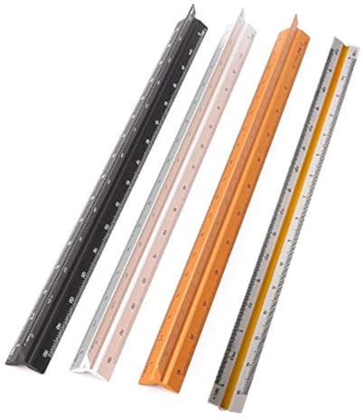 Vogueing Tool, 1 righello in plastica, scala triangolare professionale per architetti e ingegneri, scala 1:20, 1:25, 1:50, 1:75, 1:100, 1:125-multicolore