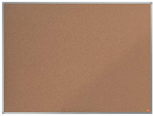 Nobo Kork-Notiztafel, 90 x 120 cm, Aluminiumrahmen, Traditionelle Eckmontage, Naturbraun, Essence-Serie, 1903961
