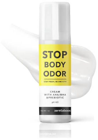 Zerotaboos BHA & AHA Deodorant for Women – Cream Underarm Whitening & Brightening Deodorant with Prebiotics and Postbiotics – Aluminum-Free, Baking Soda-Free, Fragrance-Free