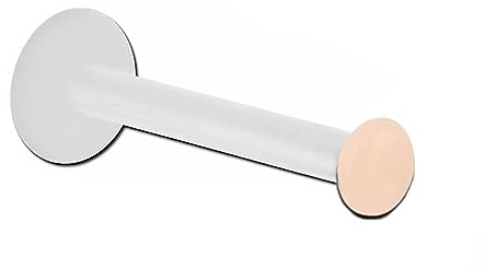 Inoki - Micro labret Bioflex avec disque 2mm pour piercing invisible - Jonc/Tige 1.2 mm, Long. int. 5 mm, Élément 2 mm - Chair