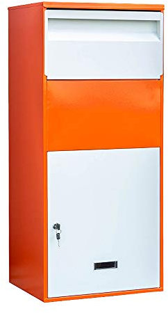Cajas de Entrega de Paquetes, buzón de Montaje en Pared Resistente a la Intemperie, Caja de Metal para Exteriores de 65 x 23 x 40 cm, Puertas Dobles con Cerradura Caja de entr
