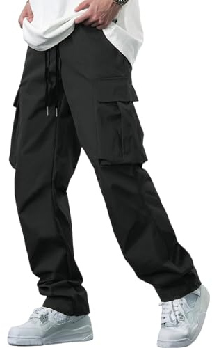 YAOBAOLE Mens Cargo Trousers Elastic Waist Men Work Trousers with Pocket Cargo Joggers Men