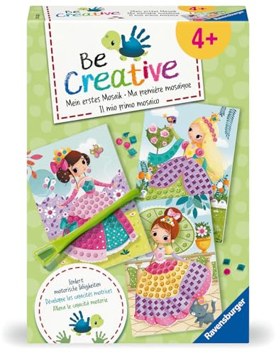 Ravensburger BeCreative Mosaic Princess - Bastelset für Kinder ab 4 Jahren, Mosaikbilder basteln für Mädchen und Jungen - 25533 - Geburtstagsgeschenke, Deko selber basteln