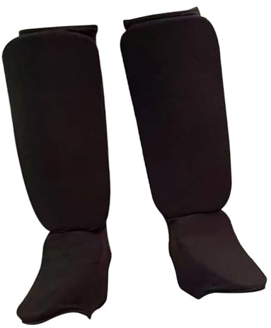Perfeclan Espinilleras de Kickboxing, Protectores de pies, Protectores de piernas, Almohadillas para el Empeine de espinilla para Kickboxing, Negro
