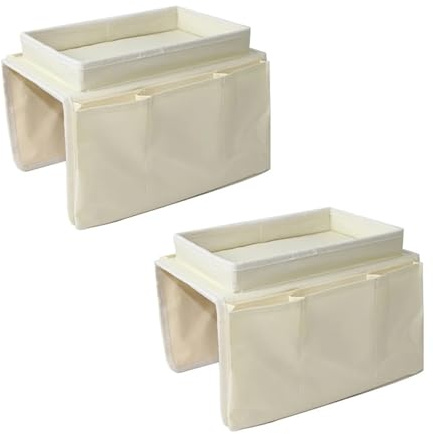 GSCLZ 2 Pezzi Organizer for braccioli del Divano 5 Tasche Divano Poltrona Caddy Portatelecomando Borsa for Snack Bicchieri Riviste per Tavoletta, Riviste, Cellulare, Occhiali