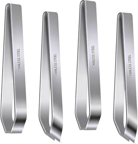 Pinzas para cocina, 4 Piezas, Cocina Planas y Diagonales Espinas de Pescado, Multifuncional Pinzas de Pescado Acero Inoxidable, Para decorar alimentos cocinar y hornear, para pescado, pollo