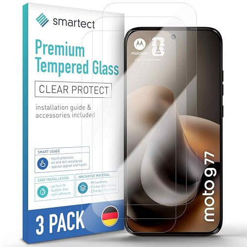 smartect Skärmskydd 3 Stycken för Motorola Moto G87 / G77 / G67 | HD Screen Protector Anti-Repor, Härdat Glas 0.3 mm Ultra-transparent, 9H Hårdhet, Stötsäker, Bubbelfri