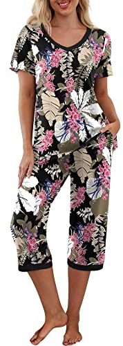 PrinStory Schlafanzüge Für Damen Ensemble de Pijama Femme