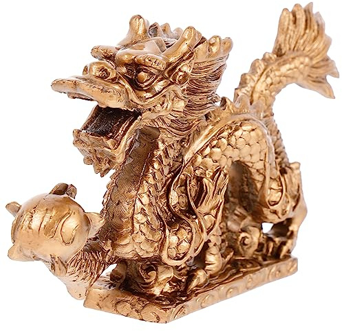 ULDIGI Dekorera Ditt Vardagsrum 5 Resin Drakestaty Imitation Koppar Kinesisk Drakefigur Feng Shui För Hemmet