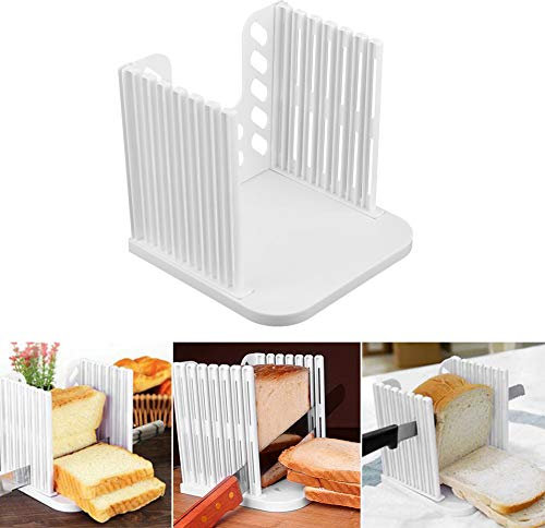 Affettatrice Pieghevole per Pane, Affettatrice per Pane Manuale in Plastica, Affettatrice Regolabile, 16×15×14,5 cm, Taglierina per Pane, per Tagliare Pane, Prosciutto, Formaggio e Verdure