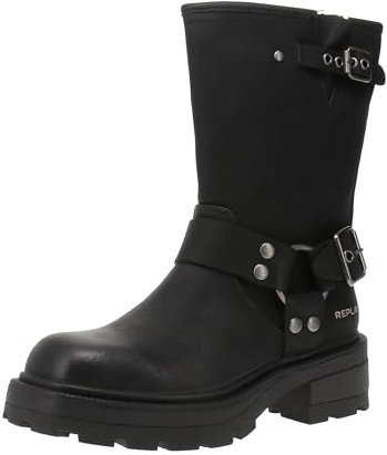Replay Stivali da donna con borchie, 003nero, 39 EU