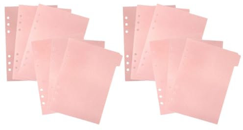 DIYEAH 12 Stück Kunststoff-Ordnerteiler 6 Ringreiter Seitentrennblätter Einsteckbare Aktenteiler Mit Registerreitern Für Planer Tagebuch Notizbuch Rosa