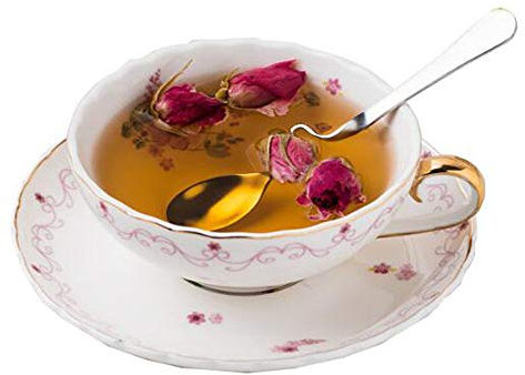 XFANAOOU Bicchieri in Vetro, novità Tazza da caffè a Forma di Scodella e Set di piattini Tazza da tè in Ceramica for la Cucina Domestica Tea Party (piattino Bianco)