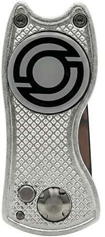 Kaizen Golf Divot Repair Tool with Magnetic Ball Marker - Premium Pitchfork for Golf Course Maintenance (Silver)