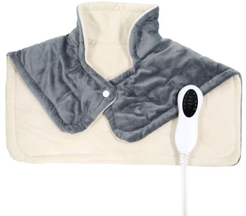 Cojín térmico con peso completo, cuello y hombros, 10 niveles, apagado automático