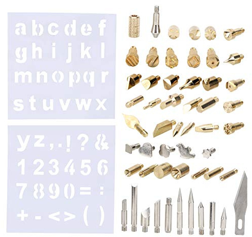 ERYUE 57PCs High Quality Copper Pyrography Pen Tip Set for Engraving and Welding, LeadFree Soldering Iron Tip for Industrial Parts
