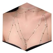 WillTen 2-in-1 Necklace And Bra Chain Jewelry for Women Rhinestone Body Chain with Necklace Silver Gold Bra Chains Top Lingerie Sexy Body Chain Belly Chain Waist Chain Jewelry for Summer Beach