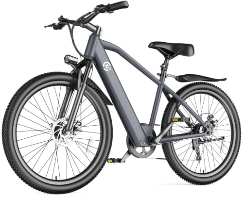Fanesen Electric Bike for Adults, 26 Inch All Terrain Ebike with 250W Rated Motor, 36V 10.4Ah Integrated Battery, Full Suspension Mountain Electric Bicycle, 7 Speed Gear, Smart LCD Screen