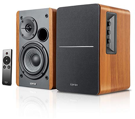 Edifier R1280Ts Powered Bookshelf Speakers - 2.0 Stereo Active Near Field Monitors - Studio Monitor Speaker - 42 Watts RMS with Subwoofer Line Out - Wooden Enclosure