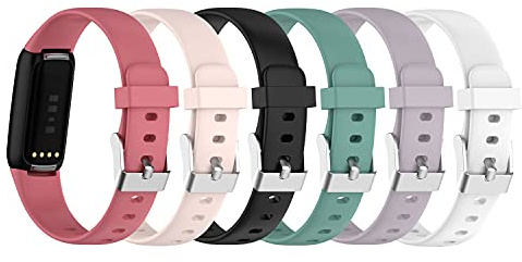 Chofit Lot de 6 bracelets de rechange classiques en silicone souple pour traqueur d'activité de luxe (taille S, 6A)