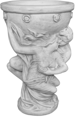 gartendekoparadies.de Moderne Pflanzschale Liebespaar Mann und Frau Pflanzgefäß aus Steinguss, H. 80 cm, 17 Liter, 127 kg, Grau, frostsicher für Außenbereich